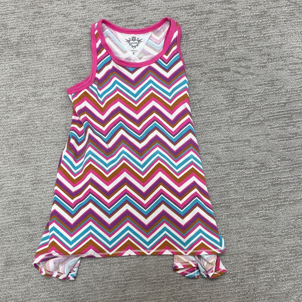 T2love Multicolor Chevron Kids Tank Top